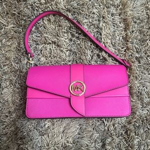 Michael Kors Ladies Medium Greenwich Saffiano Leather Bag In Wild Berry